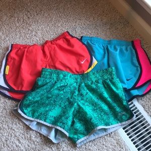 3 pair Nike Girls Running Tempo Shorts- Size M